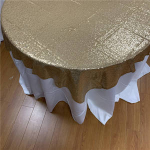 Mantel Redondo de Lentejuelas Doradas al por Mayor para Hoteles, Banquetes, Bodas, Alquiler de Eventos y Decoración de Eventos a Granel - Product Image 2