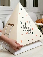 Maßgefertigte Recycelbare Pyramidenförmige Lebensmittelgeeignete Papierbox für Arabische Snacks, Bäckerei-Verpackung, Takeaway-Stapelbox, Grazing-Platter-Verpackung