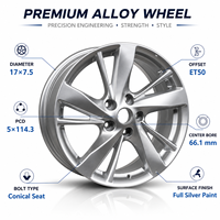 Jantes en alliage pour voitures particulières, 17 pouces, 5x114.3, ET50, multi-rayons, pour Nissan Teana, directement de l'usine