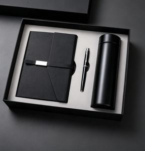 Wholesale Business Luxury A5 <b>Diary</b> Bottle Set Customizable PU Leather A5 Black Notebook Gift Set With Pen and Thermos Cup - Product Image 3