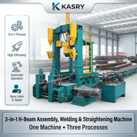 Línea de Producción de Vigas H 3 en 1: Equipo de Ensamblaje, Soldadura y Enderezamiento para Fábricas de Acero Estructural, Alta Eficiencia, Automático KASRY