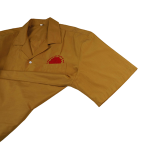Camisas Personalizadas de Manga Corta para Hombre, Estilo Cuadrado, Color Naranja, Bordadas y con Botones - Product Image 5