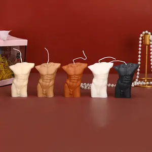 Bougies décoratives Body nu en cire de soja, nouvelle collection, fait à la main, incurvée et Sexy, hommes, commande en vrac