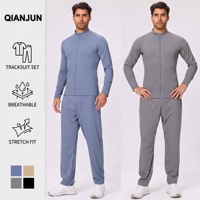 Conjunto Deportivo de Secado Rápido para Hombre, Ligero, Transpirable, con Cierre Completo, Ropa Deportiva para Gimnasio, Fitness, Entrenamiento, Conjunto de 2 Piezas