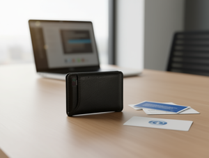 Card Slot <b>Small</b> <b>Wallet</b> 30 Mm Slim PU Leather No Closure Below 2 Inch For Business Card Storage - Product Image 2