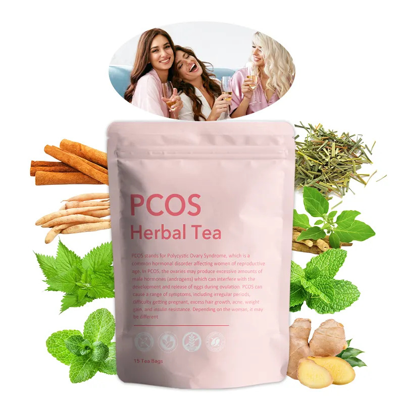 Private label Women PCOS Supplements shatavari Herbal Tea Regular Periods PCOS Tea