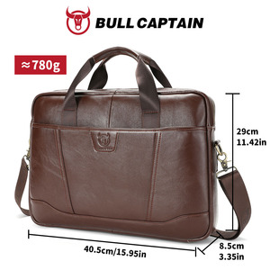 Sac pour ordinateur portable BULLCAPTAIN 15 pouces en cuir de vache véritable, style classique rétro, pour le travail et les affaires, logo personnalisé, haute qualité, portable, OEM, ODM - Product Image 5