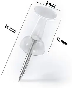 Durchdrückspfäne Standard-Daumenstecker Stahlpunkt transparente Kunststoffkopfspäne zum Aufhängen von Fotopostern Handwerk