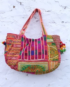 Rajasthani Banjara Boho Canvas Bags with Zipper Closure Waterproof Customizable Embroidery & Mirror <b>Work</b> for Women Gifts - Product Image 4