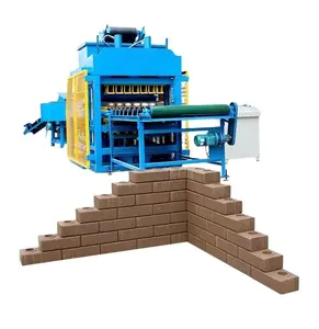 Máquina automática de construcción de bloques de construcción, ladrillo hidráulico de enclavamiento de cemento, barro rojo, arcilla de tierra de laterita, QTC7-10