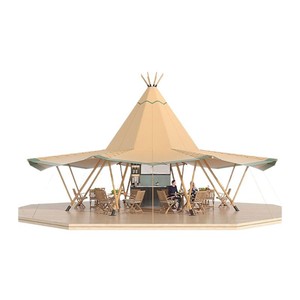 Tente tipi indienne d'extérieur en toile imperméable, type extensible quatre saisons, pour camping et utilisation en restaurant - Product Image 3