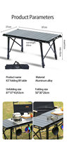 YOUQI Table d'extérieur réglable en aluminium Table portable de camping rouleau d'oeufs pique-nique Barbecue Cuisine IGT Table de cuisine pliable mobile