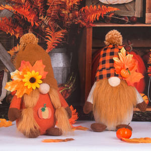 Nuevo Festival de la cosecha de calabaza de Halloween, muñecas sin rostro, adornos de otoño para <span class=keywords><strong>niñas</strong></span> con características de enano de hoja de arce hechas de algodón - Product Image 2