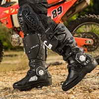 Chaussures de moto professionnelles en cuir microfibre, tige en TPU, semelle extérieure en caoutchouc durable, absorption des chocs, maintien de la cheville, antidérapantes
