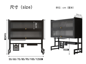 ダブルレイヤー防塵シンクキャビネットキッチン用多機能収納ボックスドレンラック付き長方形カウンタートップ収納ビン - Product Image 6