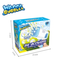 Machine à Bulles Électrique Automatique pour Enfants, Lance-Bulles d'Été d'Extérieur avec 36 Trous, Pistolet à Bulles en Plastique