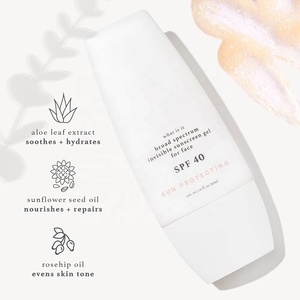 Gel mineral orgánico Protector solar facial de amplio espectro SPF 50 40 Clear Glow Face Sun Block Cream <span class=keywords><strong>para</strong></span> pieles sensibles y propensas al acné - Product Image 3
