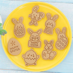 Vendita calda commestibile plastica <span class=keywords><strong>pasqua</strong></span> Cookie Cutter Bunny Egg forma di coniglio goffratura stampo per decorazioni per feste - Product Image 3