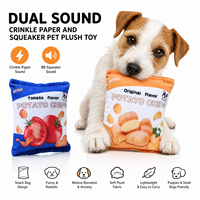 Nouveau jouet pour chien en peluche interactif, en forme de sac de croustilles, couineur à double son et papier froissé, amusant pour soulager l'ennui