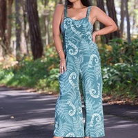 Combinaison longue décontractée ample pour femme, motif Aloha, bretelles, design OEM, en rayonne de luxe personnalisée