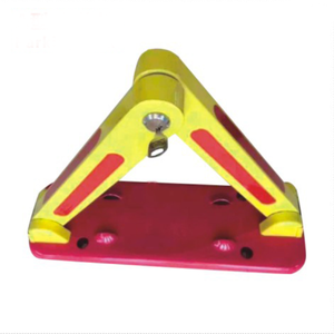 Verrou <span class=keywords><strong>de</strong></span> stationnement triangulaire pliable en acier thermolaqué avec clé sécurisée pour espace réservé - Product Image 4