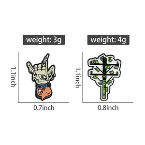 Broches en émail style punk rock avec motif crâne et geste de main, broche style arbre à monnaie, badge de revers, bijoux en gros - Product Image 6
