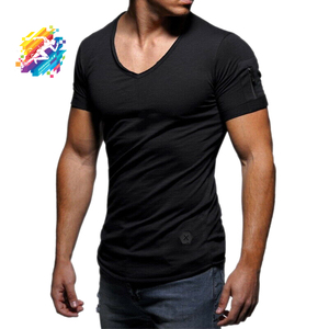 เสื้อยืดแขนสั้นผู้ชายผ้าฝ้าย 100% สีเทาลายทางคุณภาพสูงสำหรับฤดูร้อน พร้อมโลโก้ของคุณ เป็นมิตรกับสิ่งแวดล้อมและระบายอากาศได้ดี - Product Image 3