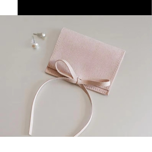 Bolsa de Microfibra de Ante con Cordón y Logotipo Personalizado en Color Rosa - Product Image 2