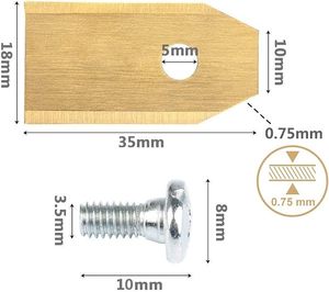 <span class=keywords><strong>Lame</strong></span> de <span class=keywords><strong>tondeuse</strong></span> <span class=keywords><strong>robot</strong></span> à revêtement en titane 35x18x0.75mm pour <span class=keywords><strong>tondeuse</strong></span> automatique - Product Image 3
