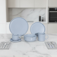 Service de table Guangda de luxe en céramique émaillée blanche classique, 6 pièces, compatible lave-vaisselle, micro-ondes et résistant à la chaleur