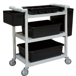 <strong>Big</strong> Hotel Trolley 3 Shelves Restaurant Plastic Trolley Three Layers Grey Plastic Service <strong>Cart</strong> - Product Image 2