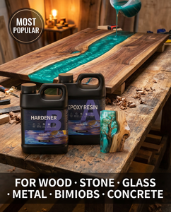 Professional <b>Epoxy</b> Resin and Hardener Low Odor UV Resistant Crystal Clear Self Leveling Resin for Wood <b>Table</b> Art Crafts Coating - Product Image 2