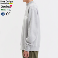 Sweater Pullover Unisex Rajut Berkualitas Tinggi Grosir, Bordir 3D 400GSM, Kerah O-Neck, Bahan Rib, Ukuran XL, Efek Cuci
