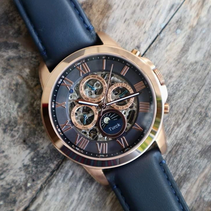 <span class=keywords><strong>Reloj</strong></span> de lujo FOSSILl ME3027 automático con esqueleto de acero inoxidable para <span class=keywords><strong>hombre</strong></span>, cronógrafo mecánico con puntero, correa de cuero de 24mm, 50M - Product Image 5