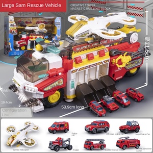 Sam's Same Little Actor/6032 Jouet de voiture de course, de sauvetage, camion de pompiers et de chantier pour garçons, grande voiture, équipe Wang Wang - Product Image 6
