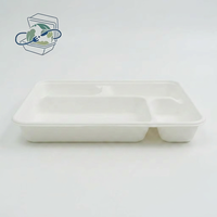 Assiette jetable compostable biodégradable en bagasse de canne à sucre à 4 compartiments pour la restauration