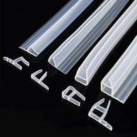 Burlete Transparente de PVC para Ventanas y Puertas, Junta de Sellado para Ducha y Baño de 4 a 12 mm, Tira de Sellado Personalizable con Corte a Medida