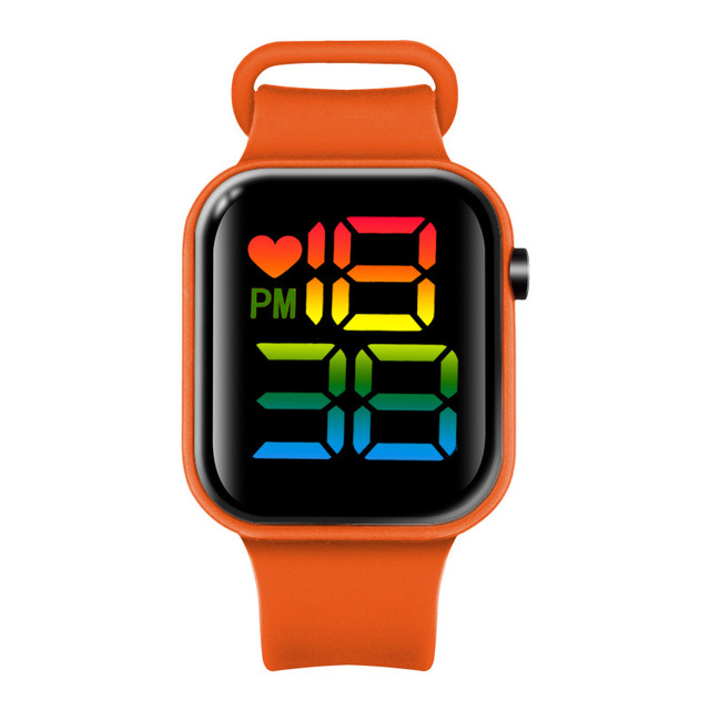 2025 Wholesale Rainbow Colorful Children Women Men LED Digital Touch Watch Square Electronic Watch Fashion Sports Luminous Watch