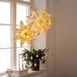 40cm High Quality Eco-Friendly Reusable Christmas Light Paper <b>Star</b> Lantern Cover Festive <b>Decor</b> for Winter Weddings Birthdays - Product Image 3