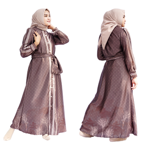 Abaya robe musulmane femme élégante tenue Ramadhan occasion formelle Idul Fitri indonésie tissu matériaux - Product Image 5