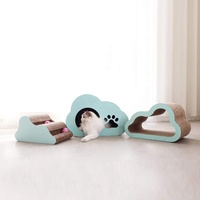 Griffoir et Maisonnette Moderne pour Chat avec Tapis à Griffer – Mobilier pour Chat 1 Ensemble