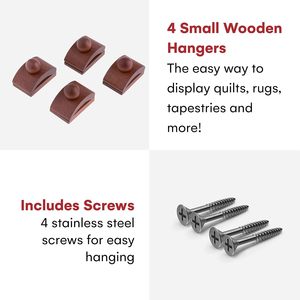 Cintres muraux de couette en bois 4 petits clips et vis pour tentures murales cintres de tapisserie/cintres de couette pour tentures murales - Product Image 2