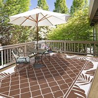 Großer 9x12ft Wendeteppich für die Terrasse, schimmelresistent, feuchtigkeitsbeständig, Outdoor-Teppich für Garten und Terrasse