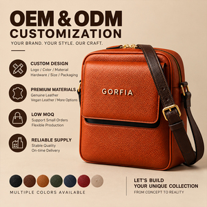 Bolso Bandolera de Cuero PU para Hombre, Diseño OEM/ODM, Logotipo Personalizado, Bolso Mensajero Casual con Correa Ajustable, MOQ Bajo de 100 Piezas, Fabricante - Product Image 2