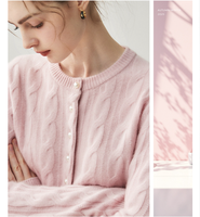 Cardigan en tricot torsadé moelleux pour femme, en cachemire, laine, coton et acrylique, style décontracté, boutonné, fabrication ODM de luxe