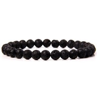 Bracelet en perles unisexe, pierres de lave naturelles extensibles, pour la guérison, 6mm, 8mm, 1 pièce, pour hommes et femmes