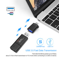 MINI convertidor de tipo C macho a USB 3,0 hembra, conector OTG, carcasa de Metal con cuerda colgante para teléfono móvil y notebook