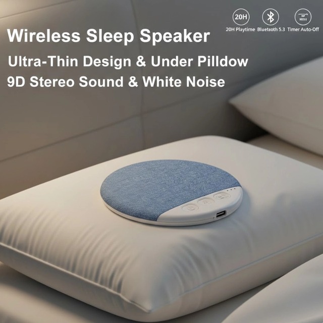 X3pro Pillow Speaker 5.4 Under Pillow Sound Machine - HiFi Stereo White Noise with 30/60/90 Min Timers for Bedroom