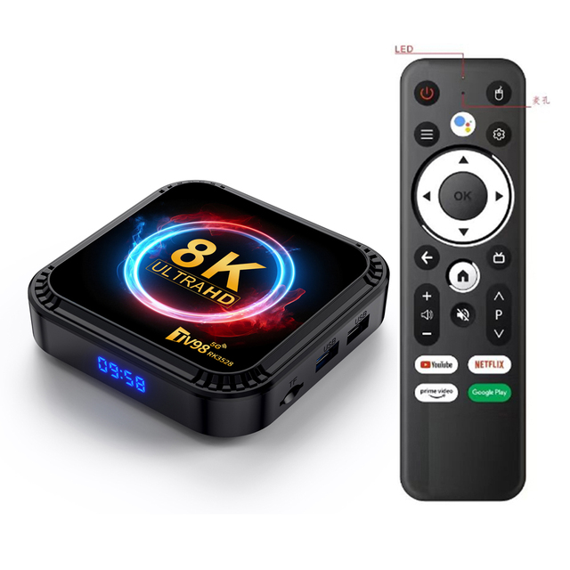 2026 Factory Price Tv Box Android 13 8K TV98Rk3528 Quad Core ARM -A53 2.0GHZ Best Tv Box