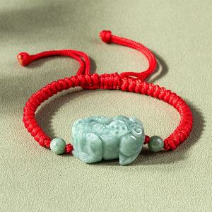 Bracelet en Jade Ajustable Pixiu en Jadeite Naturelle, Tressage Haut de Gamme, pour Hommes et Femmes, Vente en Gros SL22 - Product Image 3